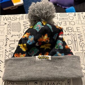 Pokemon Gray Beanie with Colorful Characters